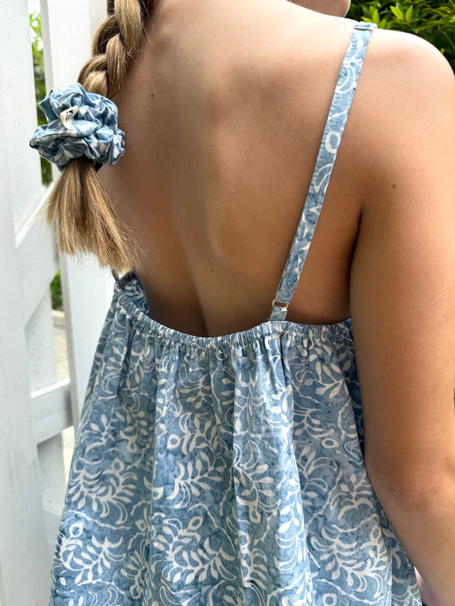 Adjustable strap batik dress for girls in limited-edition print, designed for long-wear for your little on, handmade in Bali
