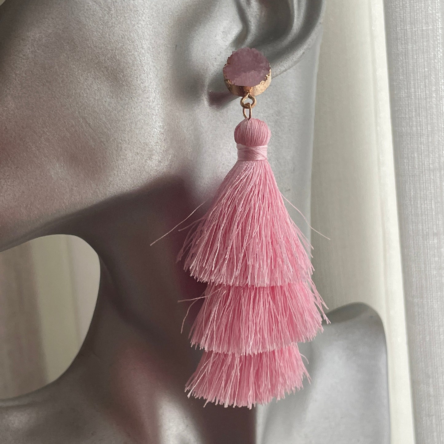 Ashanti Cotton Tassel Earrings