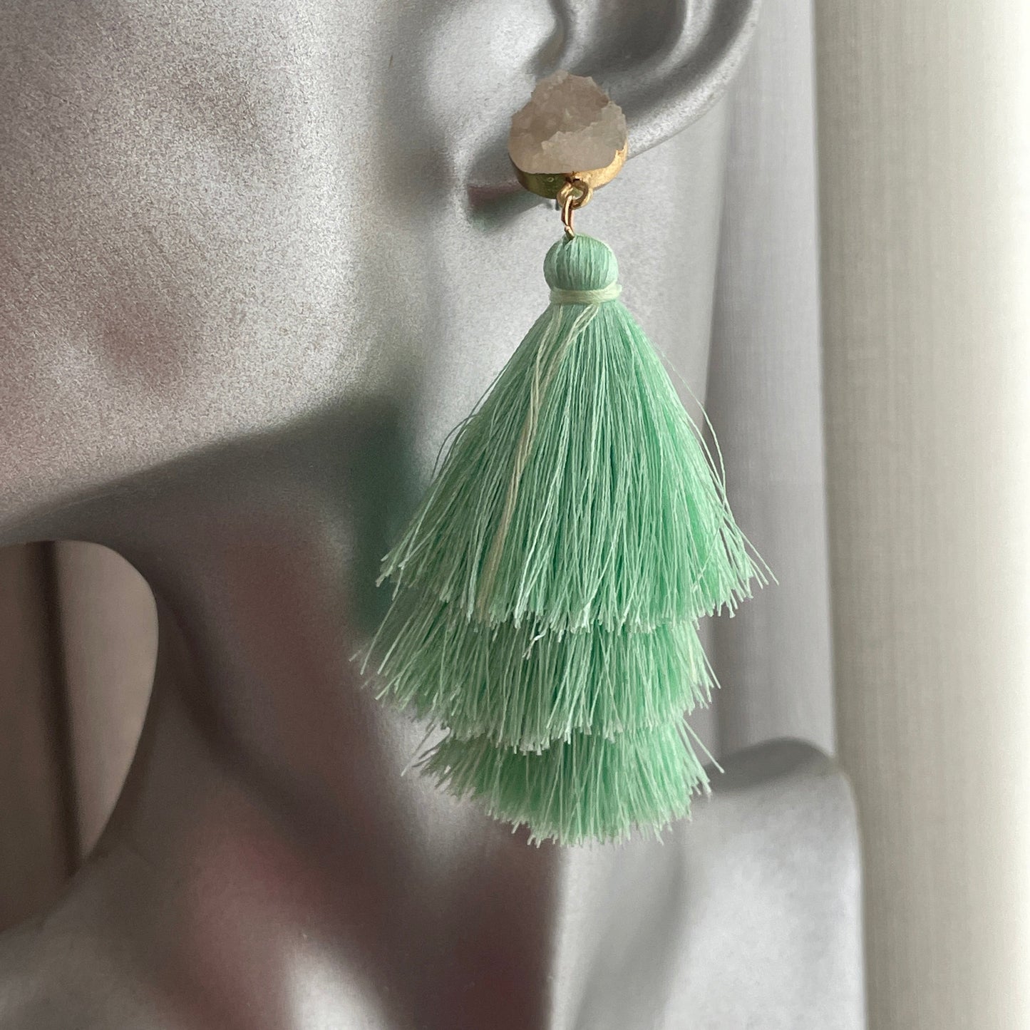 Ashanti Cotton Tassel Earrings