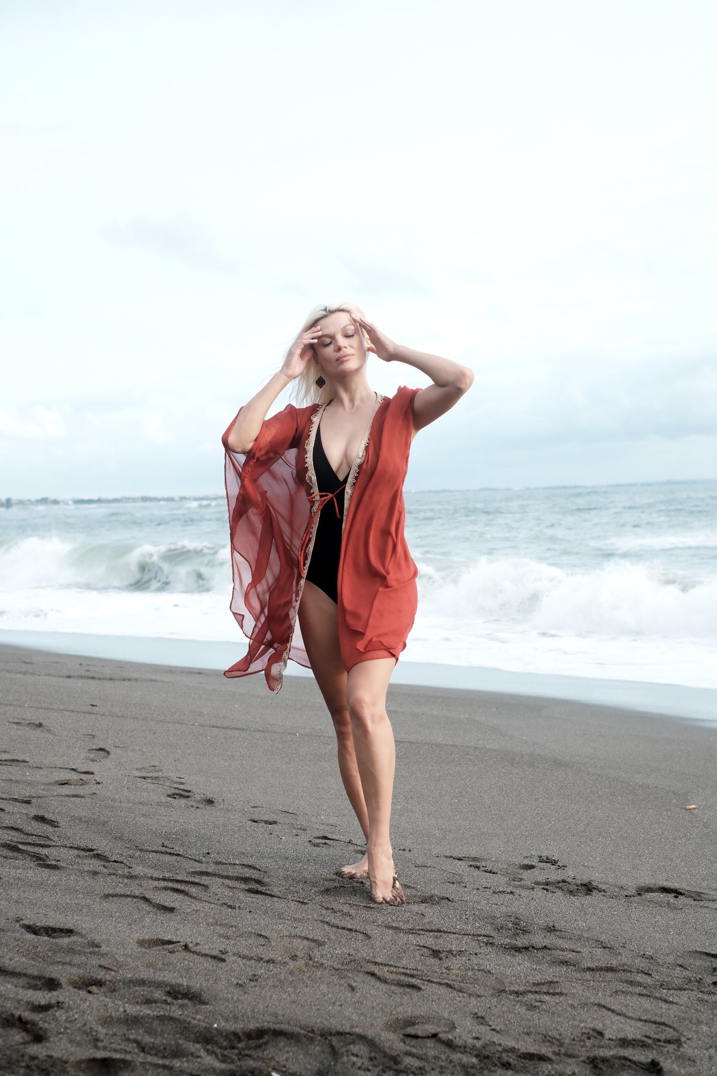 Resort wear kaftan cover up for women, handcrafted in Bali, for sale in Dubai
