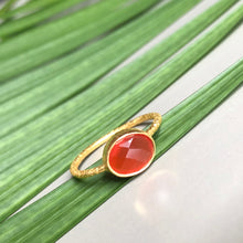 Load image into Gallery viewer, Nadira orange carnelian gold plated ring