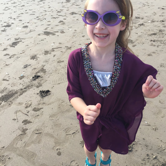 Stylish and comfortable Jamaya beach kaftan for girls, perfect for pool days and beach days in Dubai.