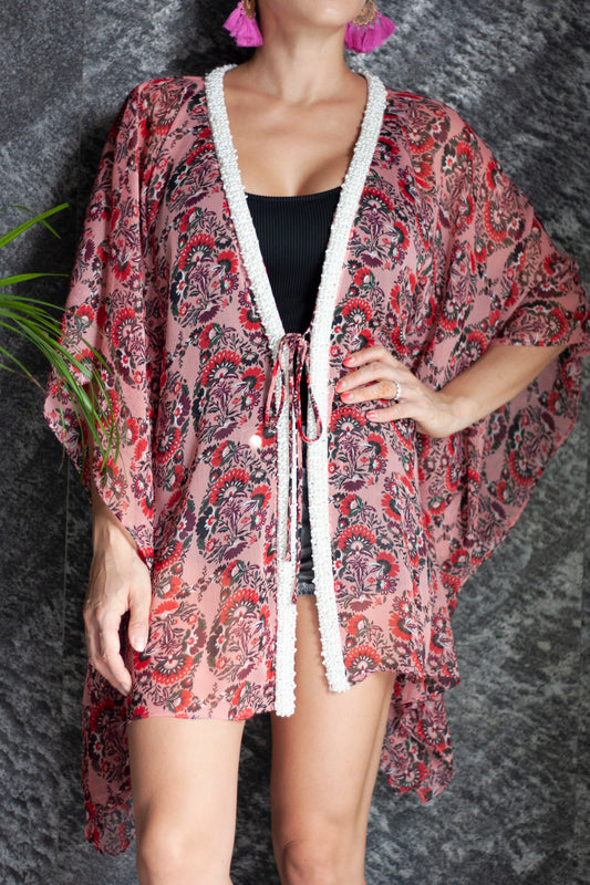 Luxury resort wear – Juhi chiffon beach kaftan for women in dubai