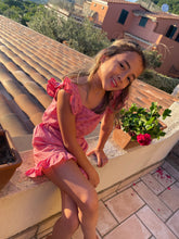 Load image into Gallery viewer, Ella Ruffle Block Print Kids Coord Set in Rose Pink