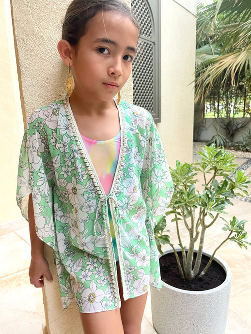 Leilani Shamrock Green Kids Kaftan