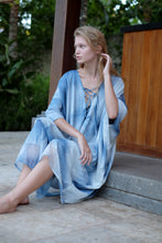 Load image into Gallery viewer, Seraphina Kaftan Dress in Light Blue Ombre