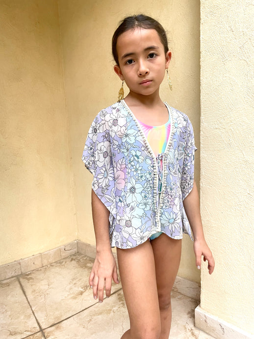 Leilani Periwinkle Purple Kids Kaftan