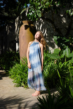 Load image into Gallery viewer, Angel Halter Maxi Dress in Blue Abstract
