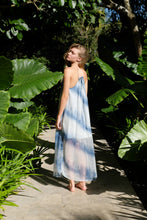 Load image into Gallery viewer, Angel Halter Maxi Dress in Blue Striped Ombre