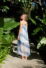 Load image into Gallery viewer, Angel Halter Maxi Dress in Blue Abstract