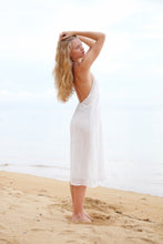 Load image into Gallery viewer, Mimi Textured White Midi Halter Neck Dress