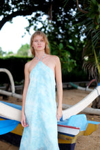 Load image into Gallery viewer, Mimi Sky Blue Midi Halter Neck Dress