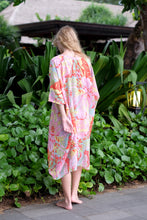 Load image into Gallery viewer, Seraphina Kaftan Dress in Pink &amp; Red Floral Print