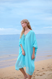 Seraphina Kaftan Dress in Light Aqua