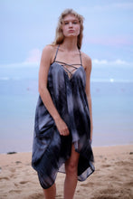 Load image into Gallery viewer, Navy-Blue-Seraphina-Kaftan-halter-neck-resort-wear-Dress-Perfect-For-dubai-Beach-clubs
