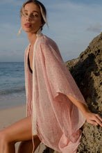 Load image into Gallery viewer, Pascala pink floral chiffon women&#39;s beach kaftan, Dubai&#39;s best beach kaftans &amp; swimsuit cover ups for ladies
