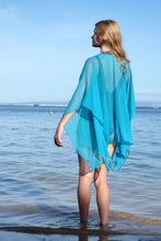 Load image into Gallery viewer, Dubai beachwear for women - Sofi turquoise beach kaftan cover up with colorful hand-sewn beads