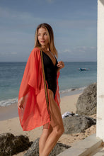 Load image into Gallery viewer, Elegant boho-style beach kaftan, perfect for poolside glamour, sustainable beach cover ups made in Bali for women looking for best swimsuit cover ups in Dubai
