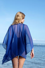 Load image into Gallery viewer, Beach Chic Lapis Blue Kaftan with Hand-Sewn Beads for Poolside Lounging in Dubai