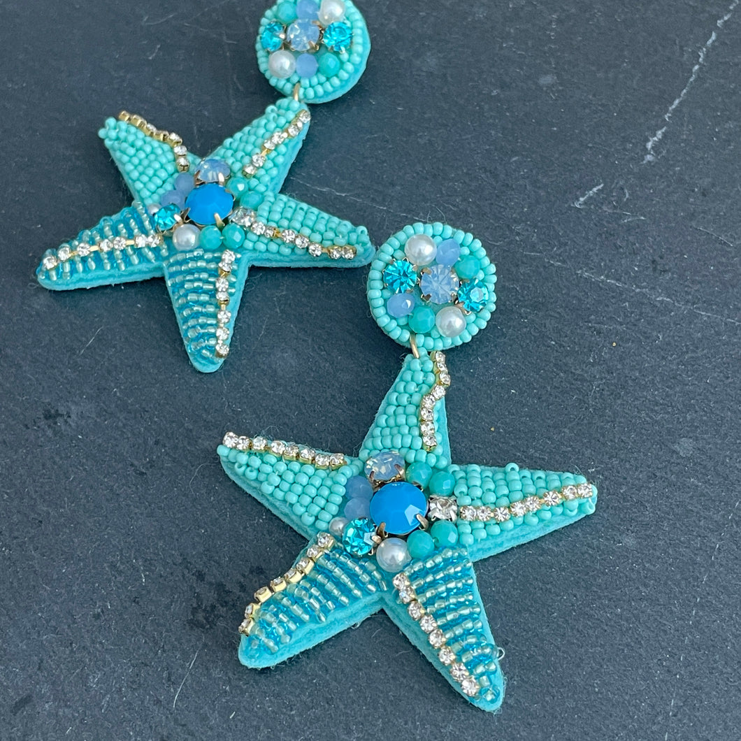 Mimosa Handmade Beaded Starfish Earrings