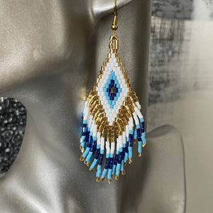 Sakari (S) Hand Beaded Dangle Earrings