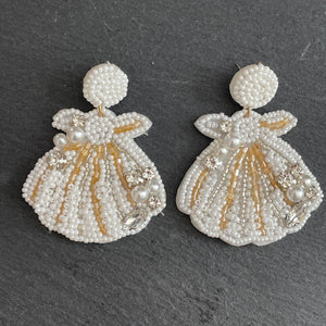 Caspian Handmade Beaded Shell Earrings