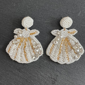 Caspian Handmade Beaded Shell Earrings