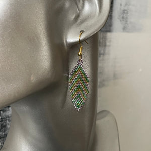 Eni Handmade Beaded Leaf Earrings