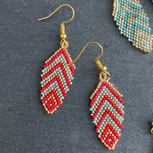 Load image into Gallery viewer, Eni Handmade Beaded Leaf Earrings