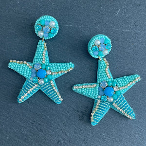 Mimosa Handmade Beaded Starfish Earrings