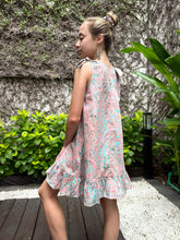 Load image into Gallery viewer, Sustainably made kids&#39; sundress in blush pink batik, handcrafted in Bali in small batches for exclusivity, for sale in Dubai
