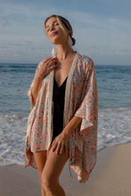 Load image into Gallery viewer, Sakura pastel floral satin women&#39;s beach kaftan swimsuit cover up for Dubai&#39;s beautiful beaches and beyond!
