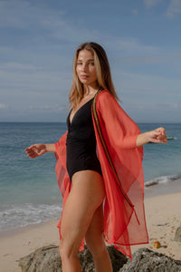 Vin + Min’s Eka beach kaftan cover up, a statement piece for luxury beach fashion in Dubai

