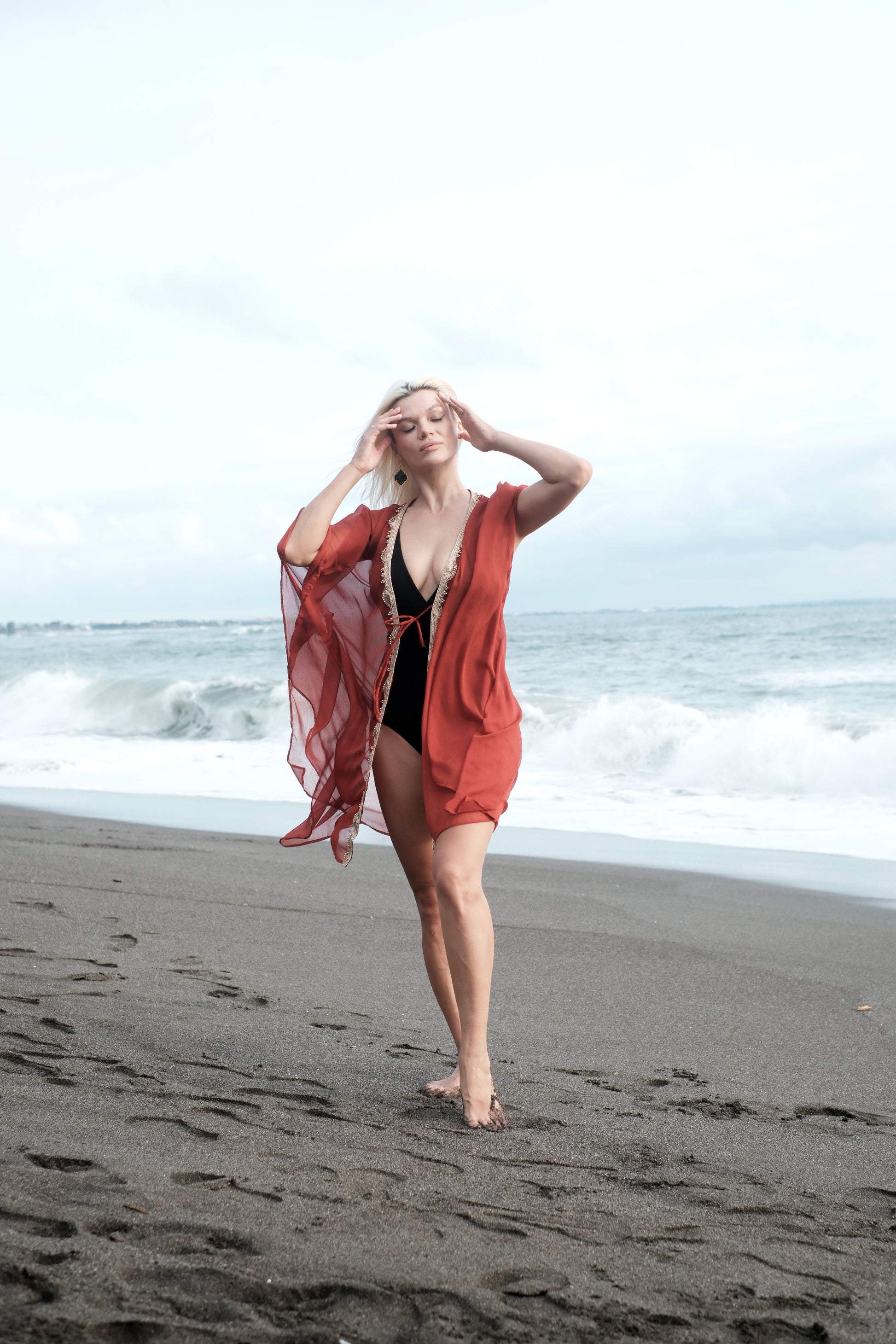 Resort wear kaftan cover up for women, handcrafted in Bali, for sale in Dubai


