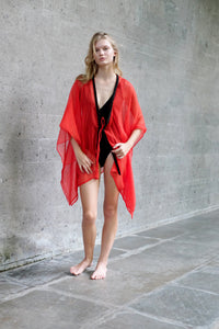 sustainable beach kaftan cover-up for women, ethically made in Bali for Dubai resort wear
