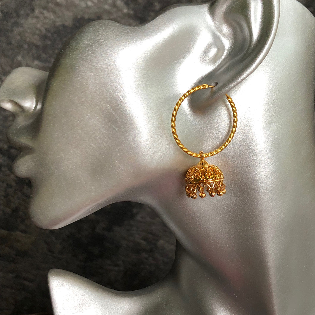 Hiranya Jhumka Gold Earrings