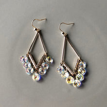 Load image into Gallery viewer, Maja clear Swarovski clear crystal gold dangle earrings