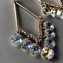 Load image into Gallery viewer, Maja clear Swarovski clear crystal gold dangle earrings