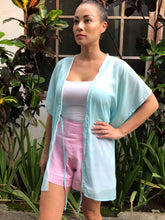 Load image into Gallery viewer, Adrianna pastel mint with beaded trimmed women&#39;s beachwear beach kaftan