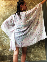 Load image into Gallery viewer, Leilani blush floral chiffon with pearl beaded trim womens beachwear resort wear beach kaftan in a matching mommy and me set