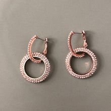 Load image into Gallery viewer, Malava crystal rhinestone dangle earrings in silver and rose gold