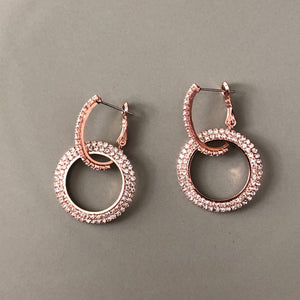 Malava crystal rhinestone dangle earrings in silver and rose gold
