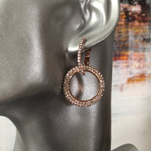 Load image into Gallery viewer, Malava crystal rhinestone dangle earrings in silver and rose gold