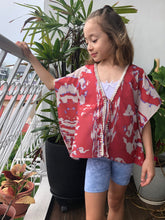 Load image into Gallery viewer, Kailani abstract print pearl trimmed kids beachwear beach kaftan