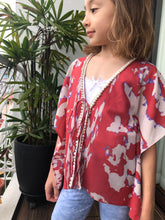 Load image into Gallery viewer, Kailani abstract print pearl trimmed kids beachwear beach kaftan