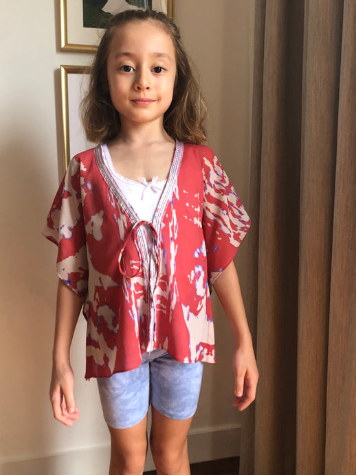 Arani abstract print kids beachwear beach kaftan