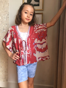 Arani abstract print kids beachwear beach kaftan