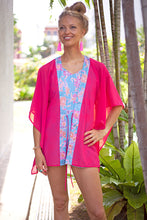 Load image into Gallery viewer, Utama fuchsia chiffon batik trimmed womens beachwear resort wear beach kaftan