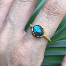 Load image into Gallery viewer, Nadira labradorite gold plated ring