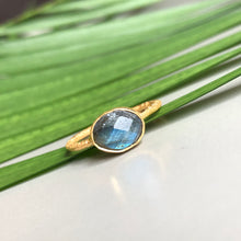 Load image into Gallery viewer, Nadira labradorite gold plated ring